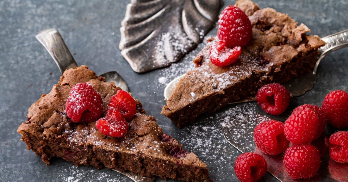 Torta de framboesa e chocolate de Natal