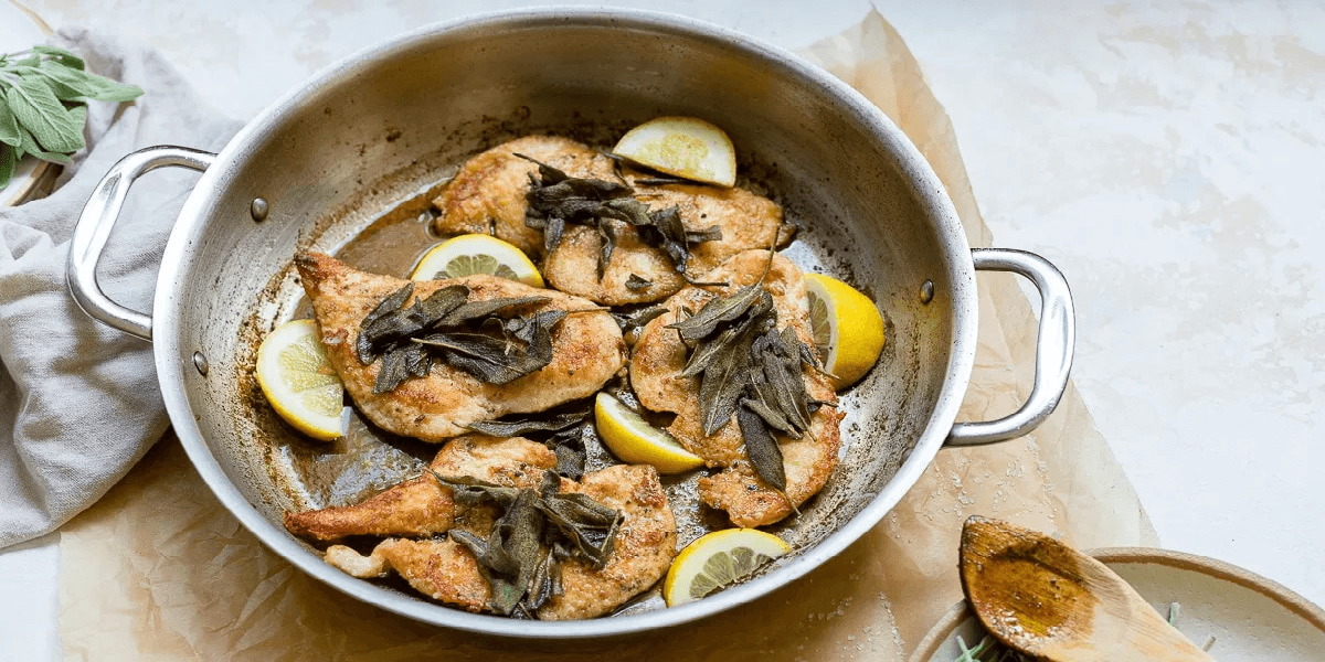 Receita de Frango com manteiga e sálvia