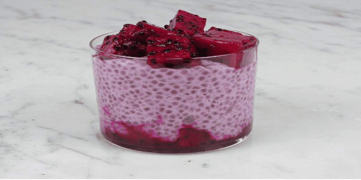 Receita de Pudim de pitaya delicioso
