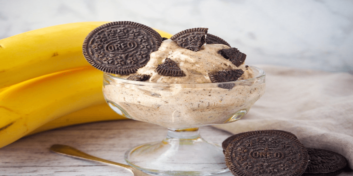 Receita de Sorvete de banana com Oreo