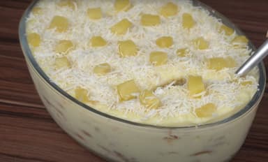 Delicioso Pavê de abacaxi receitas simples e saborosa