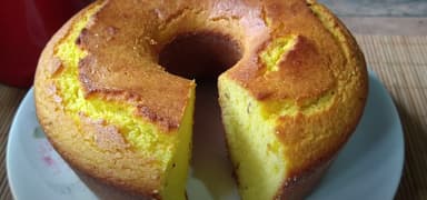 Bolo de fubá zero lactose com erva doce