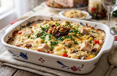 Arroz cremoso de Natal com peito de peru