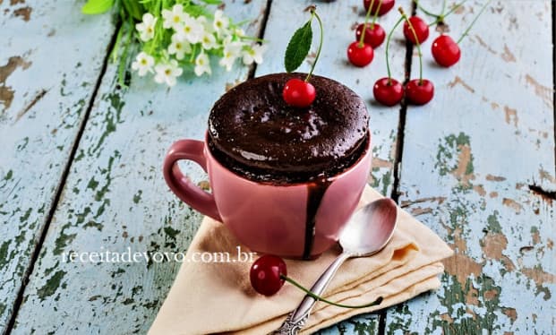 Bolo de caneca de chocolate