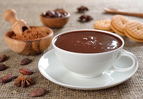 Chocolate quente com leite condensado