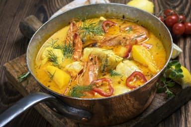 Receita de moqueca de camarão e peixe