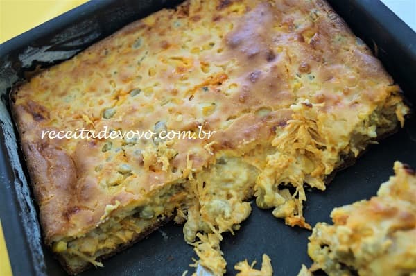 Torta de frango de liquidificador