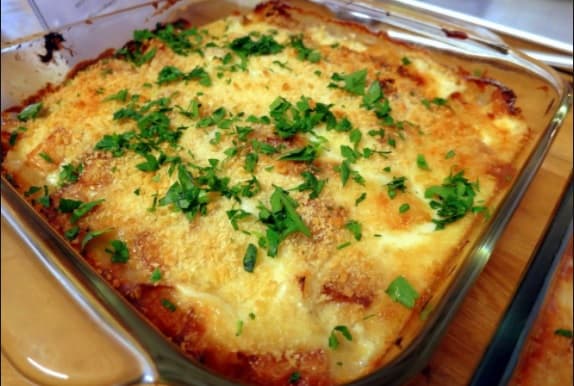Bacalhau gratinado com Mandioca