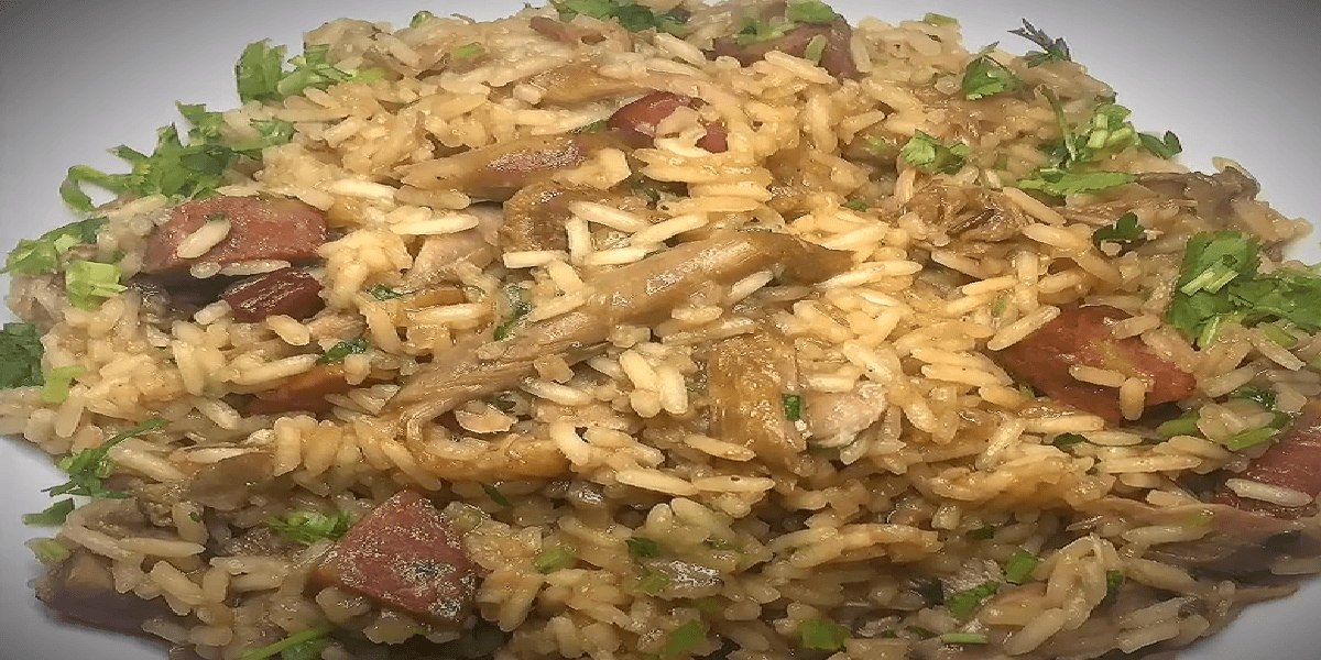 Receita de Arroz de pato desfiado no forno