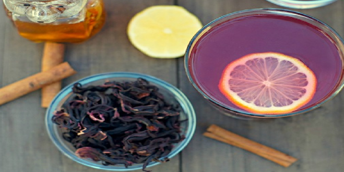 Chá de gengibre, hibisco e canela para digestão