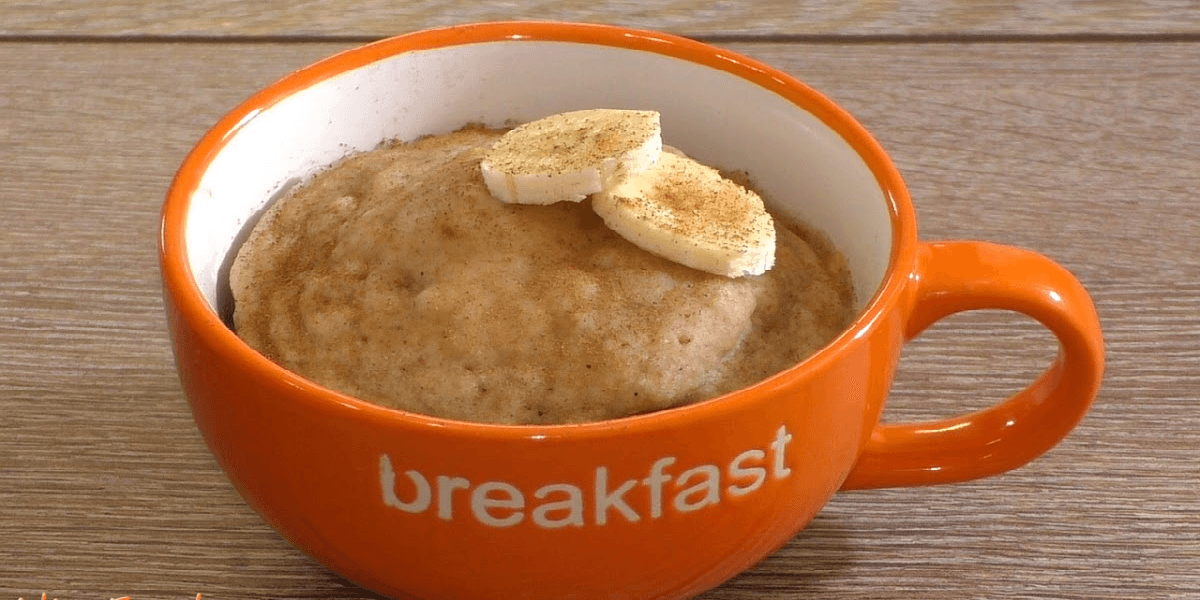 Receita de Bolo de caneca com farelo de aveia