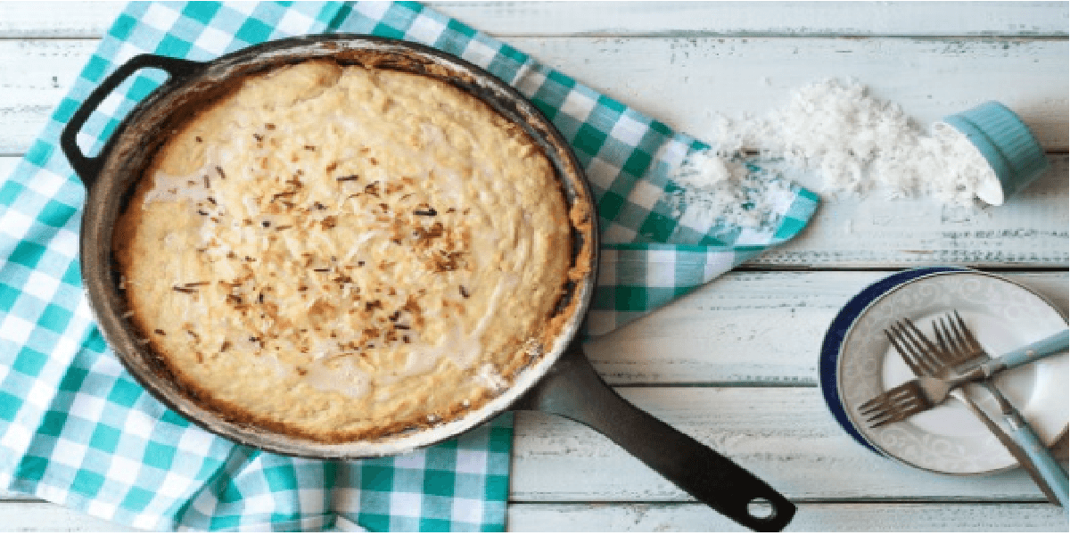 Receita de Bolo de coco na frigideira low carb