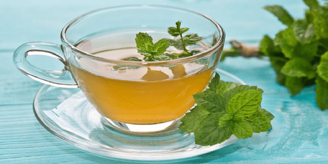 Chá de menta para intestino preso