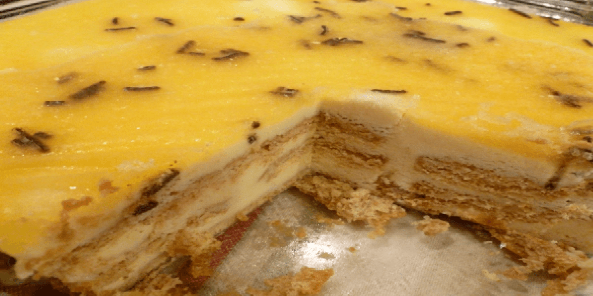 Receita de Pavê de maracujá com bolacha maizena