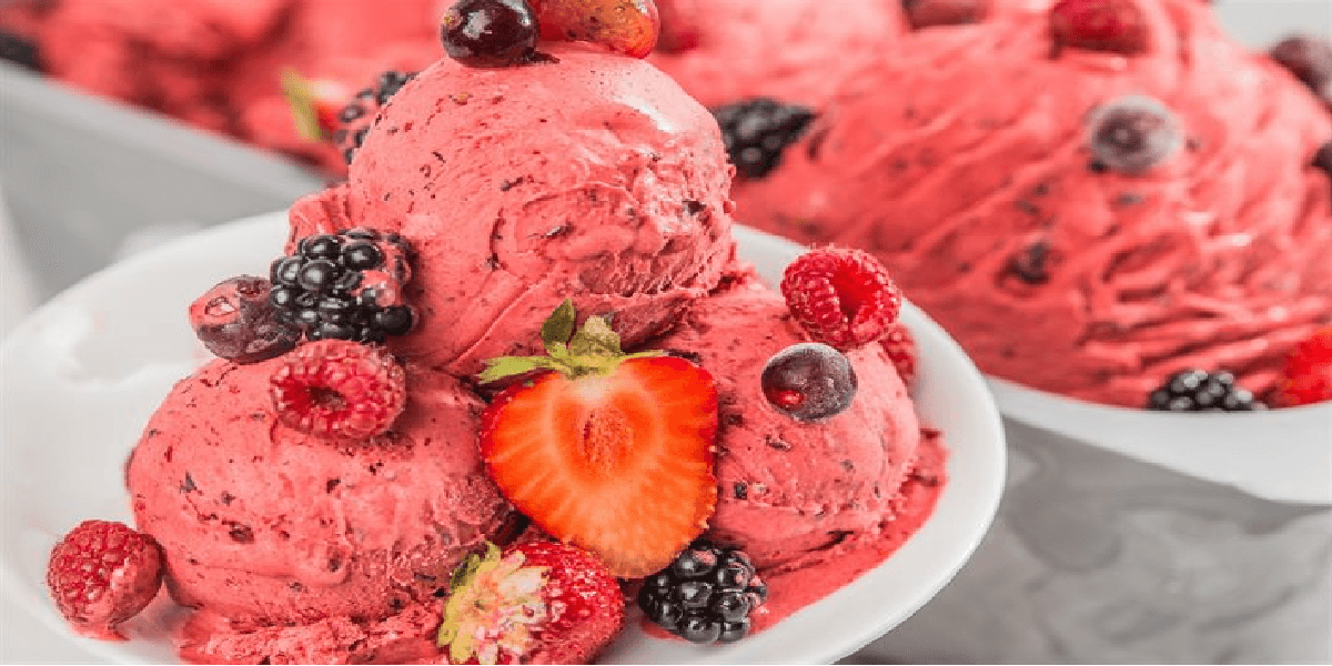 Receita de Sorvete caseiro de frutas vermelhas