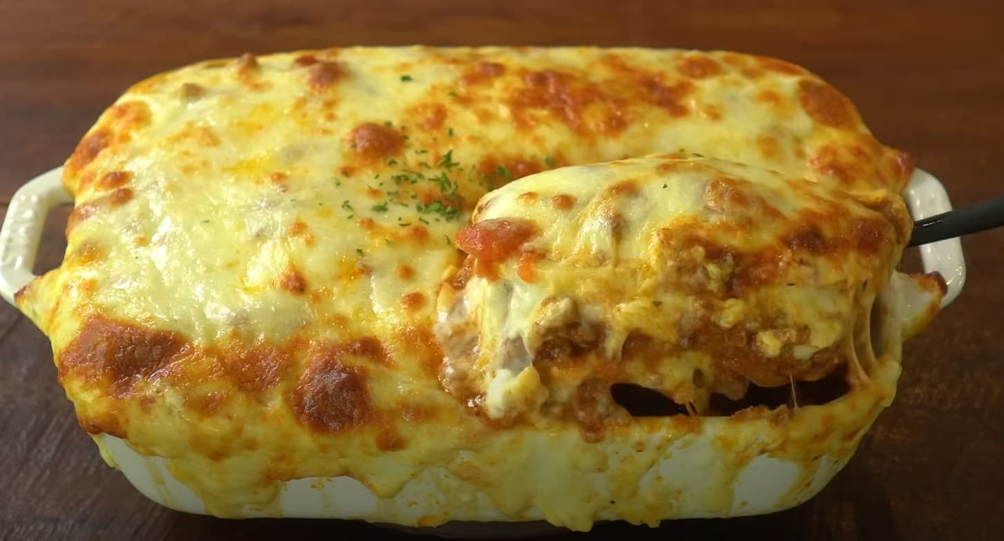 lasanha de creme de milho com carne moída