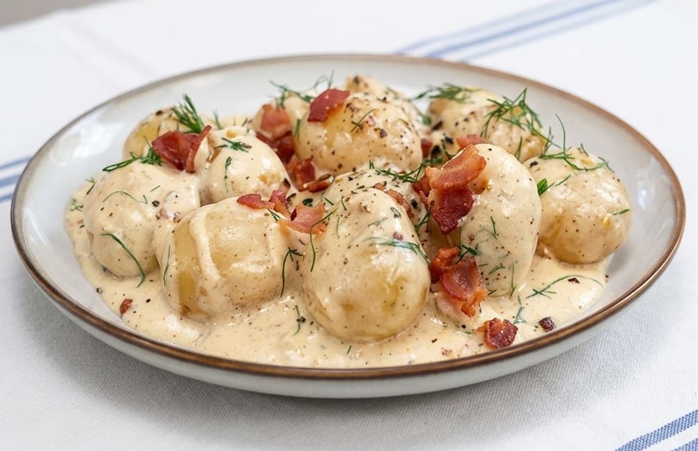 Batata ao creme de bacon